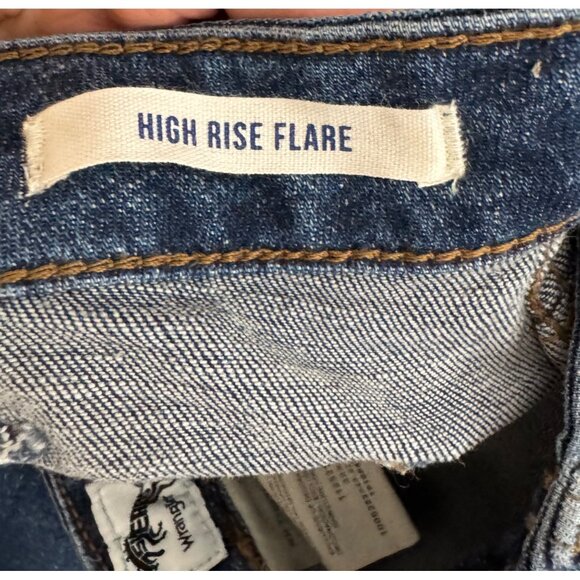 Wrangler Women's High‎ Rise Flare Jean 90s front pocket western blue sz 32x34 - Picture 10 of 10